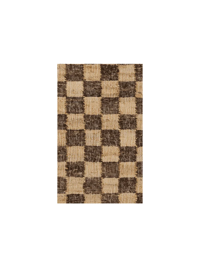 Rug Sample - Check Wool Jute - Coffee/Natural