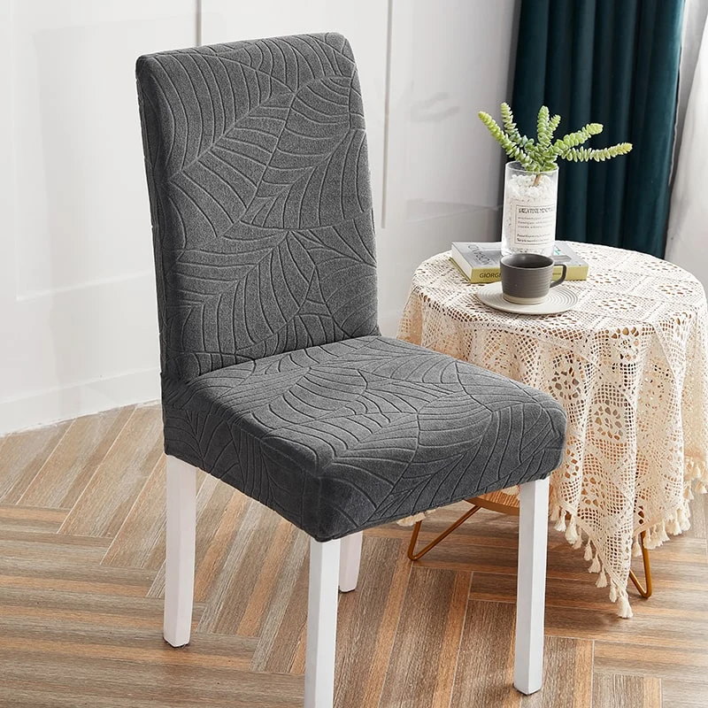 Housse de Chaise Imperméable Feuille Gris Anthracite