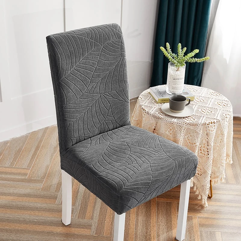Housse de Chaise Imperméable Feuille Gris Anthracite