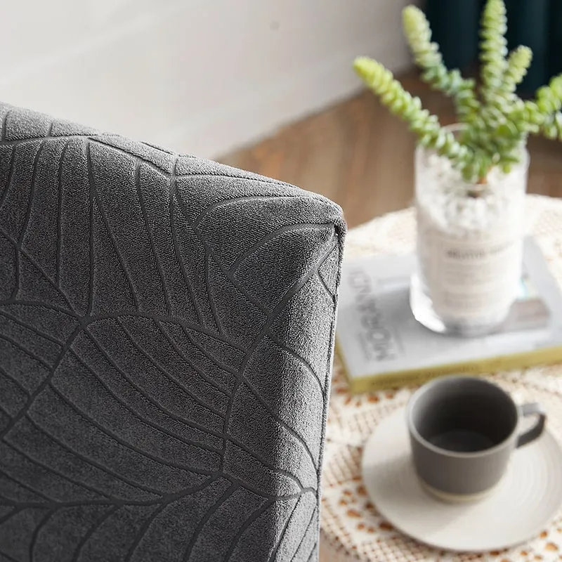 Housse de Chaise Imperméable Feuille Gris Anthracite