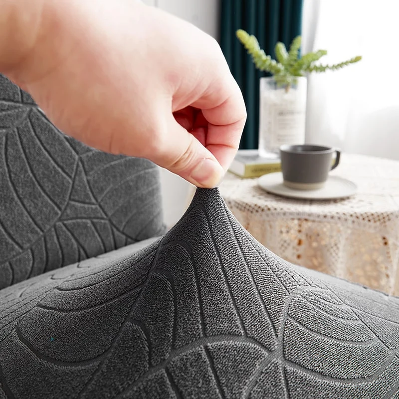 Housse de Chaise Imperméable Feuille Gris Anthracite