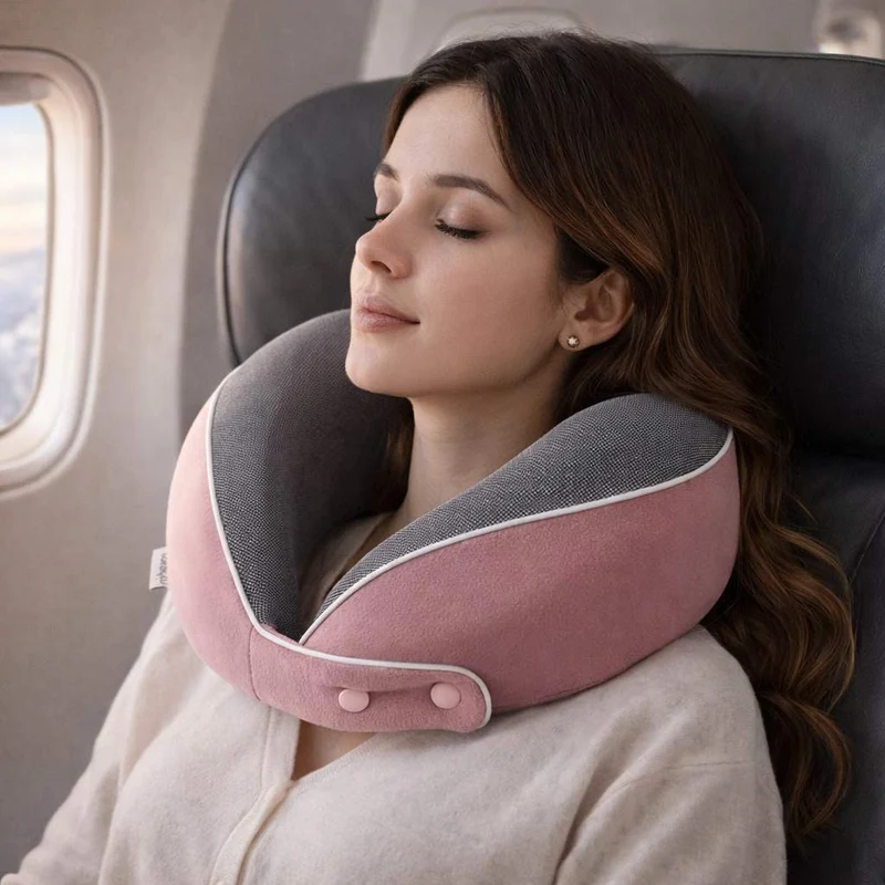 Coussin Avion Mémoire de Forme rose !
