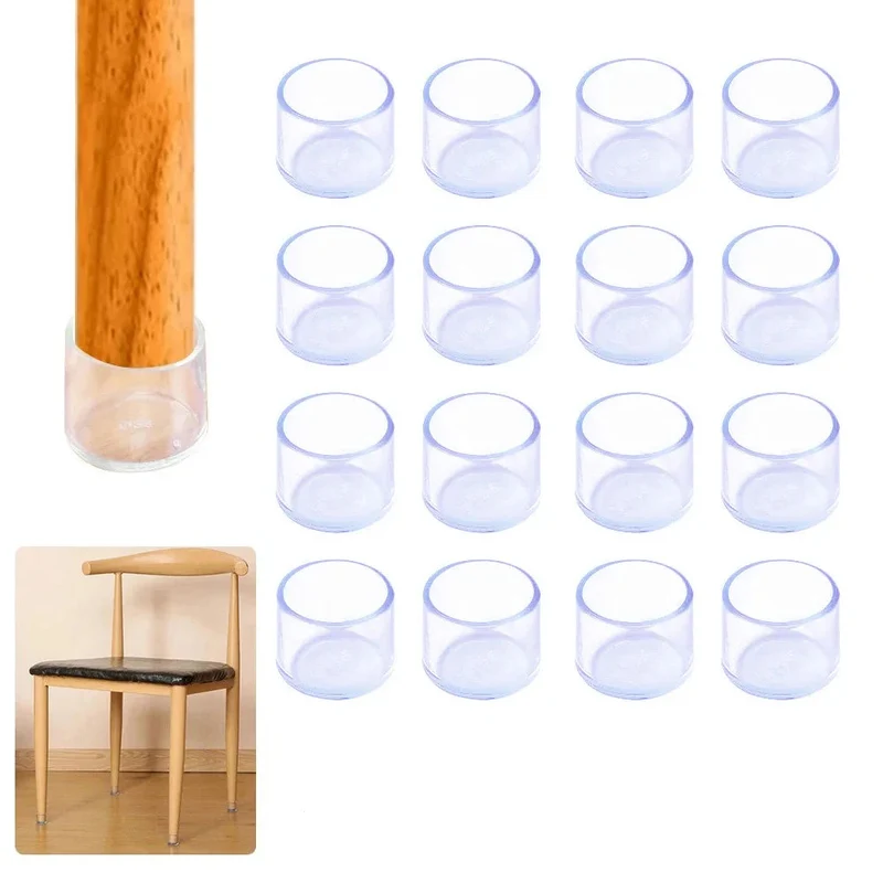Protections en silicone pour pieds de chaises et tables ronds – Lot de 8