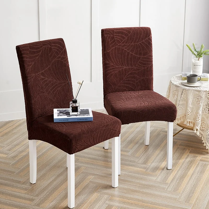 Housse de Chaise Imperméable Feuille Marron