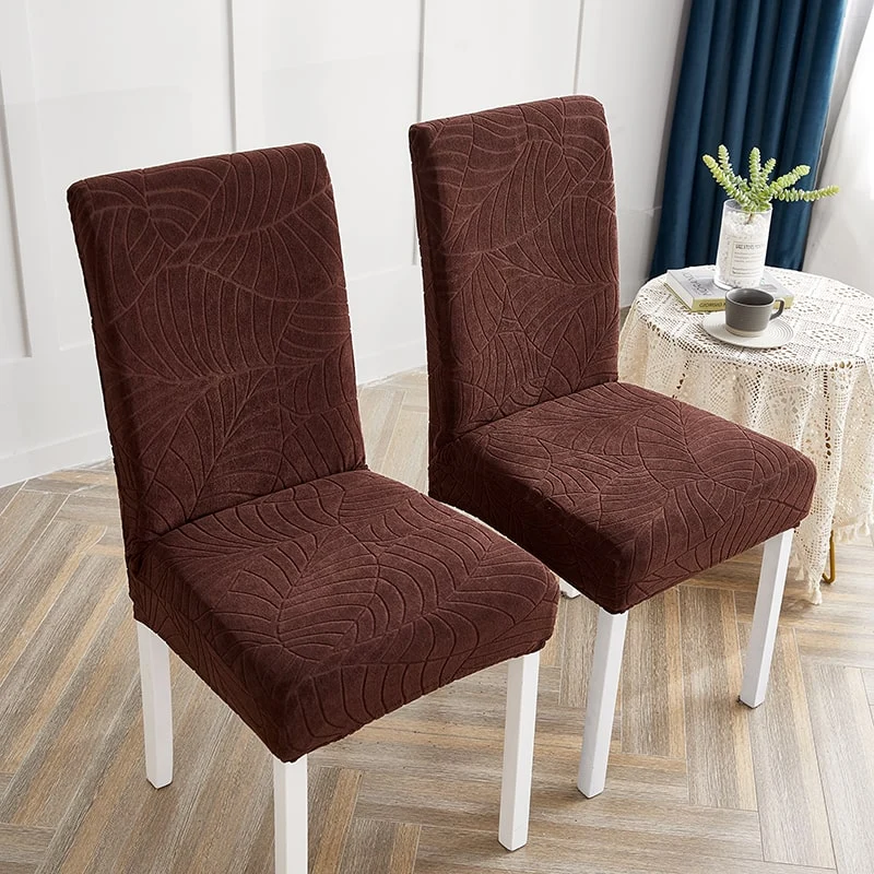 Housse de Chaise Imperméable Feuille Marron
