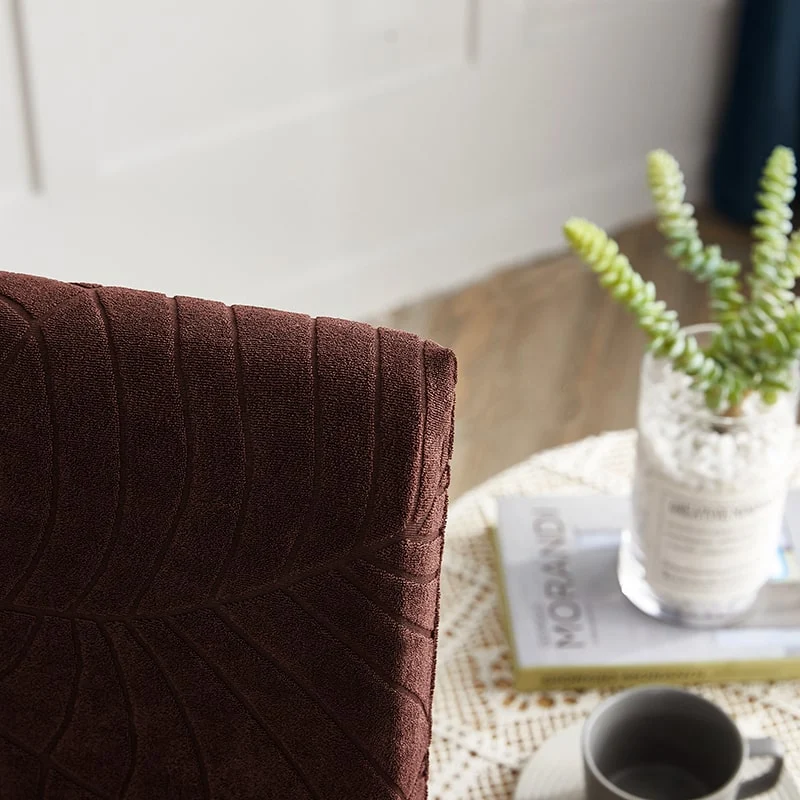 Housse de Chaise Imperméable Feuille Marron