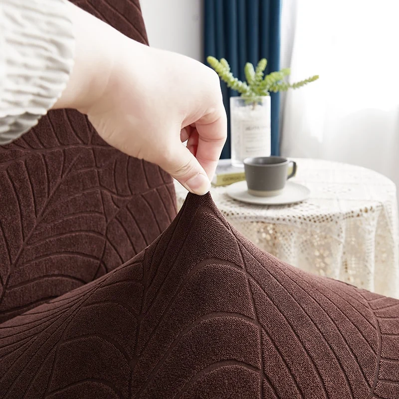 Housse de Chaise Imperméable Feuille Marron