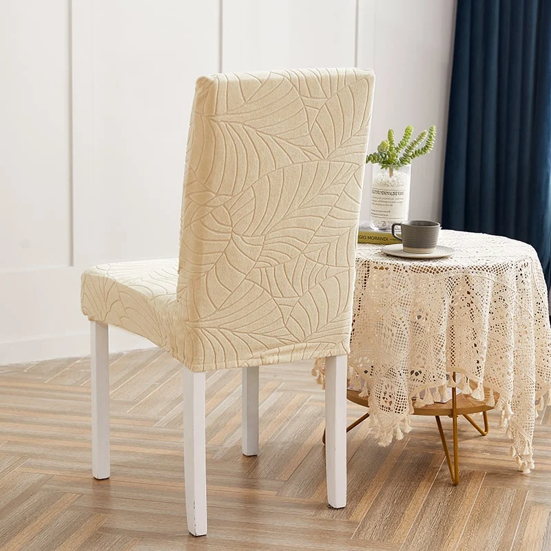 Housse de Chaise Imperméable Feuille Beige