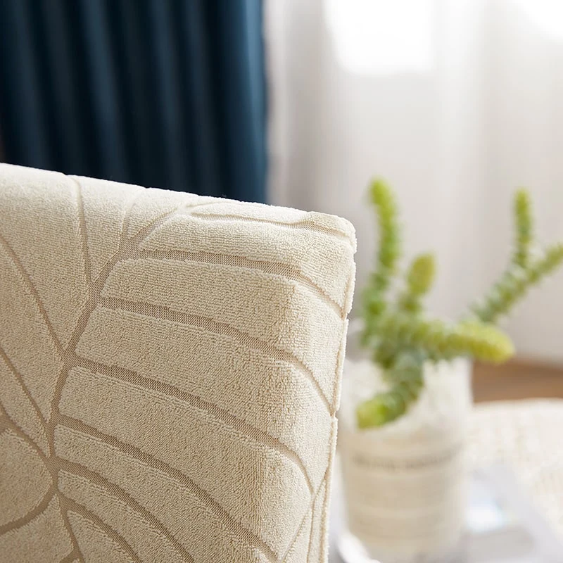 Housse de Chaise Imperméable Feuille Beige