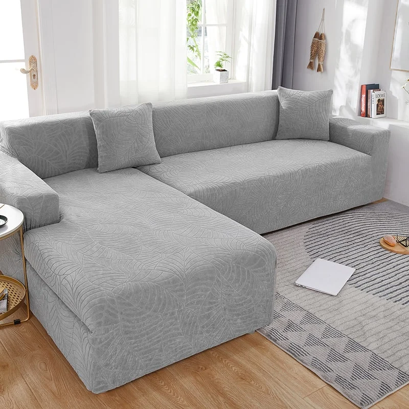 Housse de Canapé d'Angle Imperméable Gris Clair