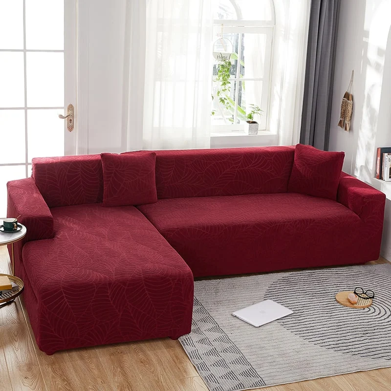 Housse de Canapé d'Angle Imperméable Bordeaux