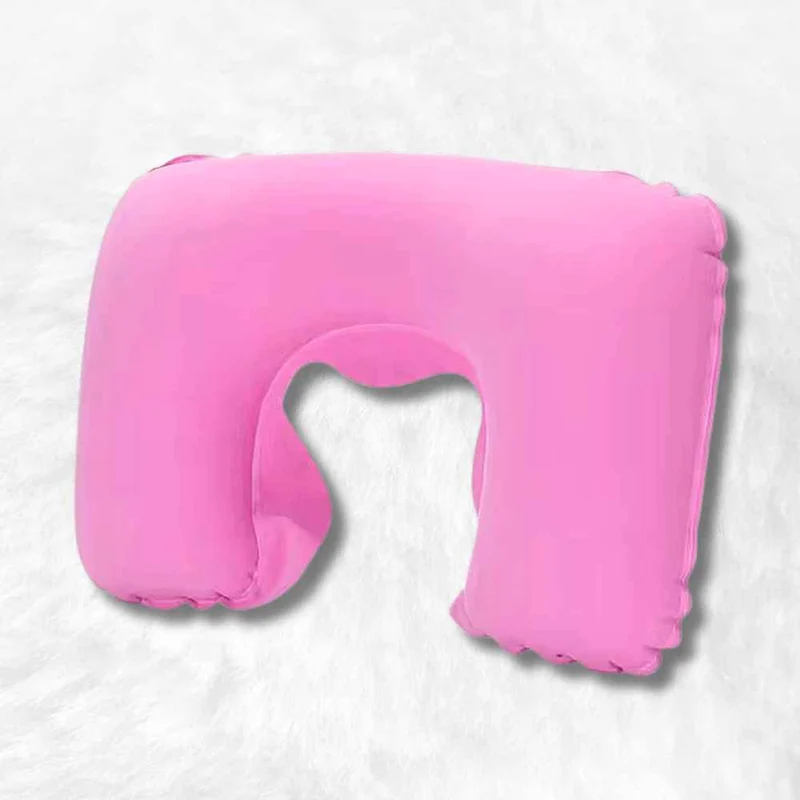 Coussin Avion Gonflable Confort rose !