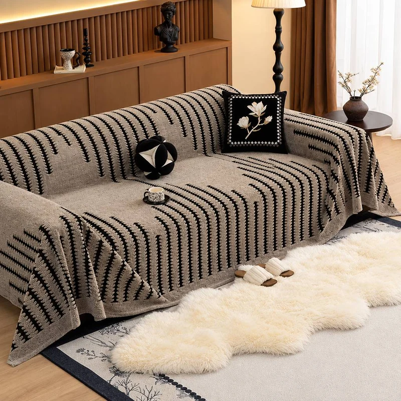 Plaid Canapé Décoratif à Motifs Géométrique - Style Moderne