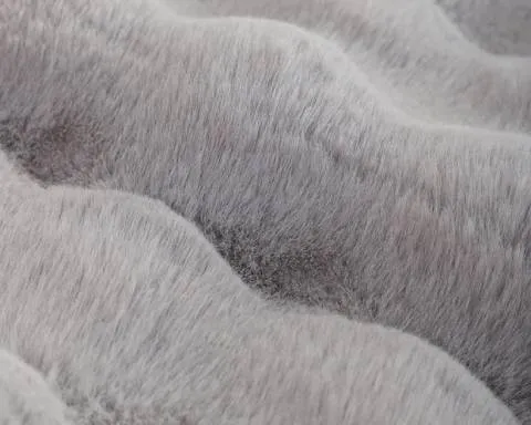 Housse de Canapé Ultra Douce en Fausse Fourrure - Gris