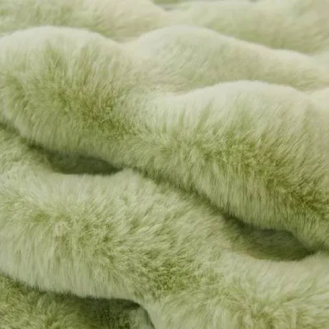 Housse de Canapé Ultra Douce en Fausse Fourrure - Vert Menthe