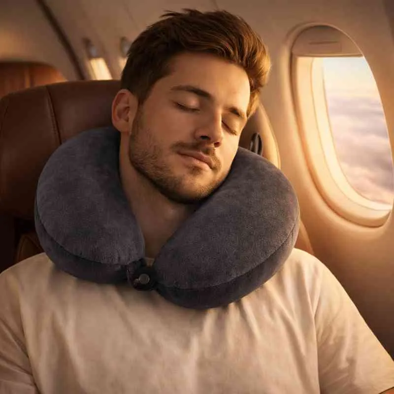 Coussin Avion Nuque gris foncé !