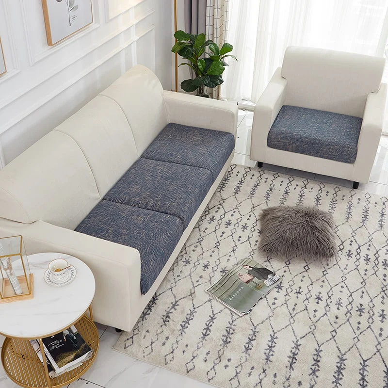 Housse Bleu Industriel pour Coussin d'Assise de Canapé