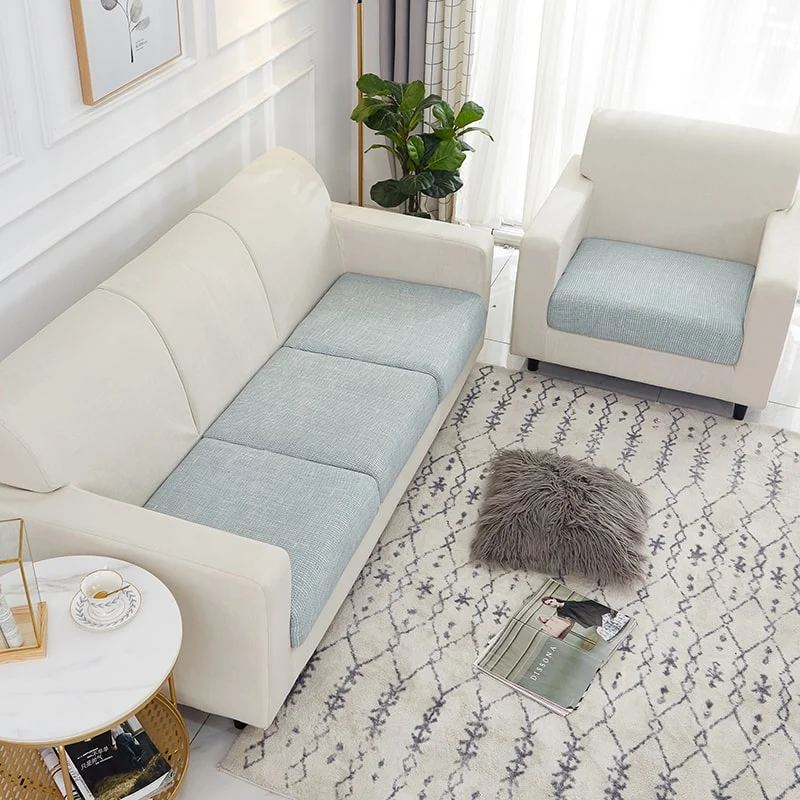 Housse Bleu clair Industriel pour Coussin d'Assise de Canapé