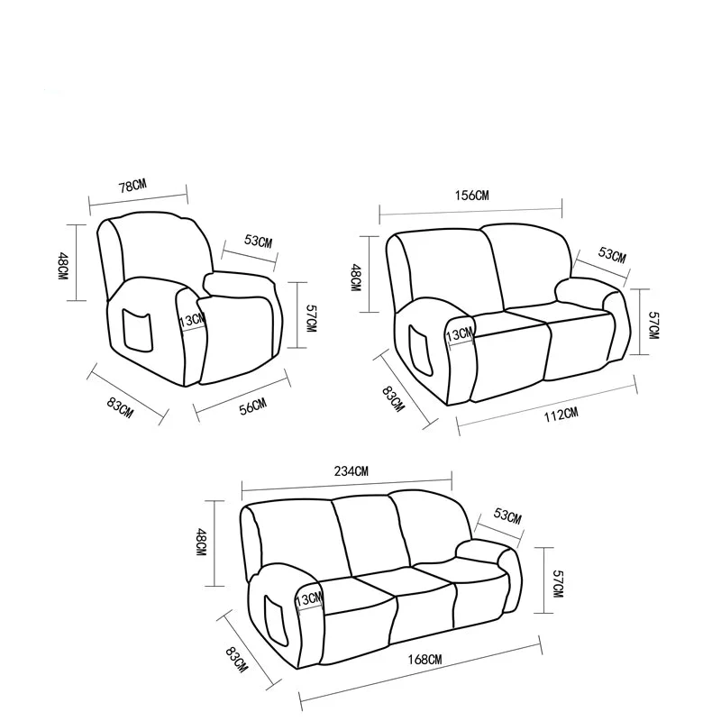 Housse de fauteuil & canapé relax inclinable – couleurs unies