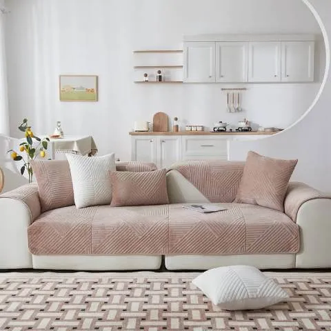 Housse de Fauteuil et Canapé Matelassée Beige – Élégance Discrète et Protection Antidérapante