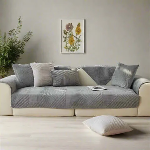 Housse de Fauteuil et Canapé Matelassée Gris Foncé – Confort et Protection Total