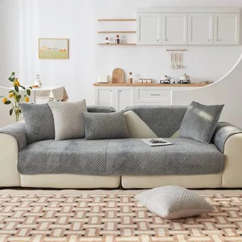 Housse de Fauteuil et Canapé Matelassée Gris Foncé – Confort et Protection Total