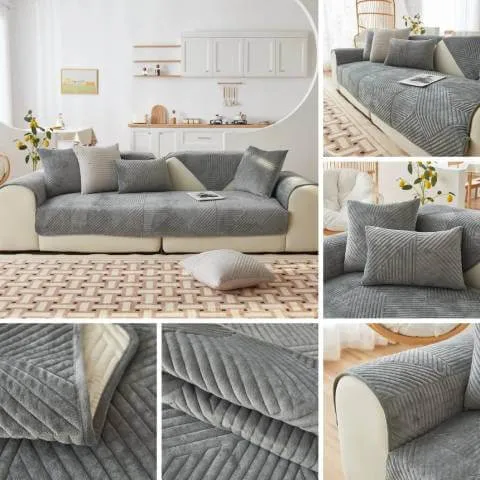 Housse de Fauteuil et Canapé Matelassée Gris Foncé – Confort et Protection Total