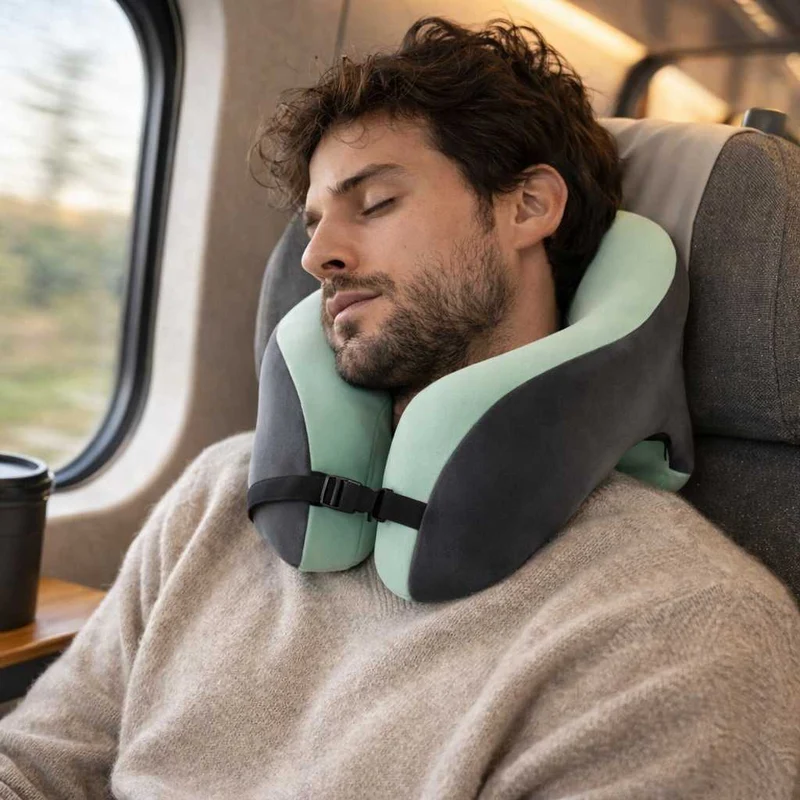 Coussin de Voyage 3 en 1 vert !