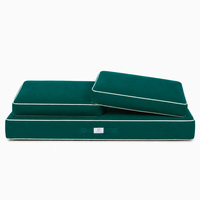 Ensemble Coussins Premium 100x50 Vert Émeraude - 1 Assise + 2 Dossiers (Épais 12cm & Passepoil)
