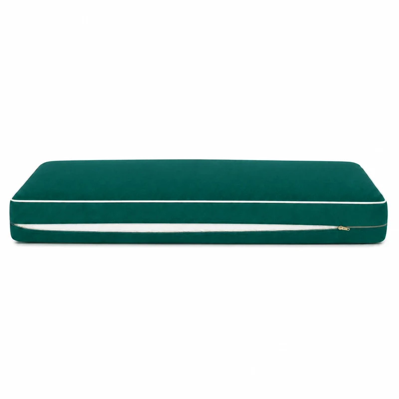 Ensemble Coussins Premium 100x50 Vert Émeraude - 1 Assise + 2 Dossiers (Épais 12cm & Passepoil)