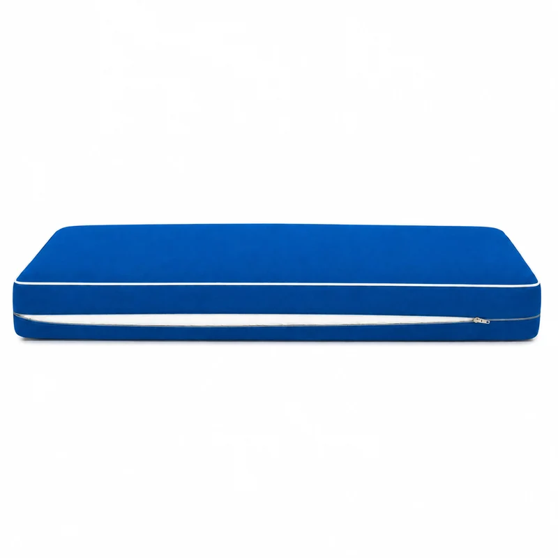 Ensemble Coussins Premium 100x50 Bleu Royal - 1 Assise + 2 Dossiers (Épais 12cm & Passepoil)