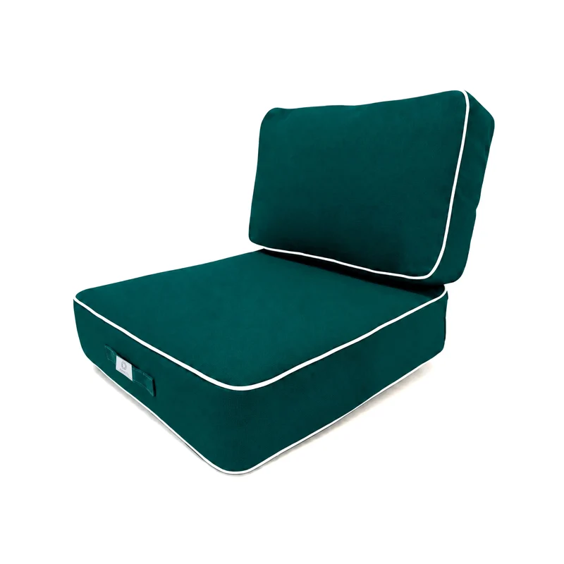 Ensemble Coussins Premium 60x60 Vert Émeraude - Épais 12cm & Finition Passepoil