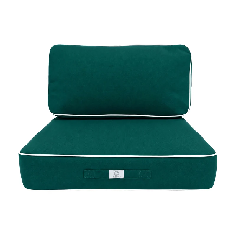 Ensemble Coussins Premium 60x60 Vert Émeraude - Épais 12cm & Finition Passepoil