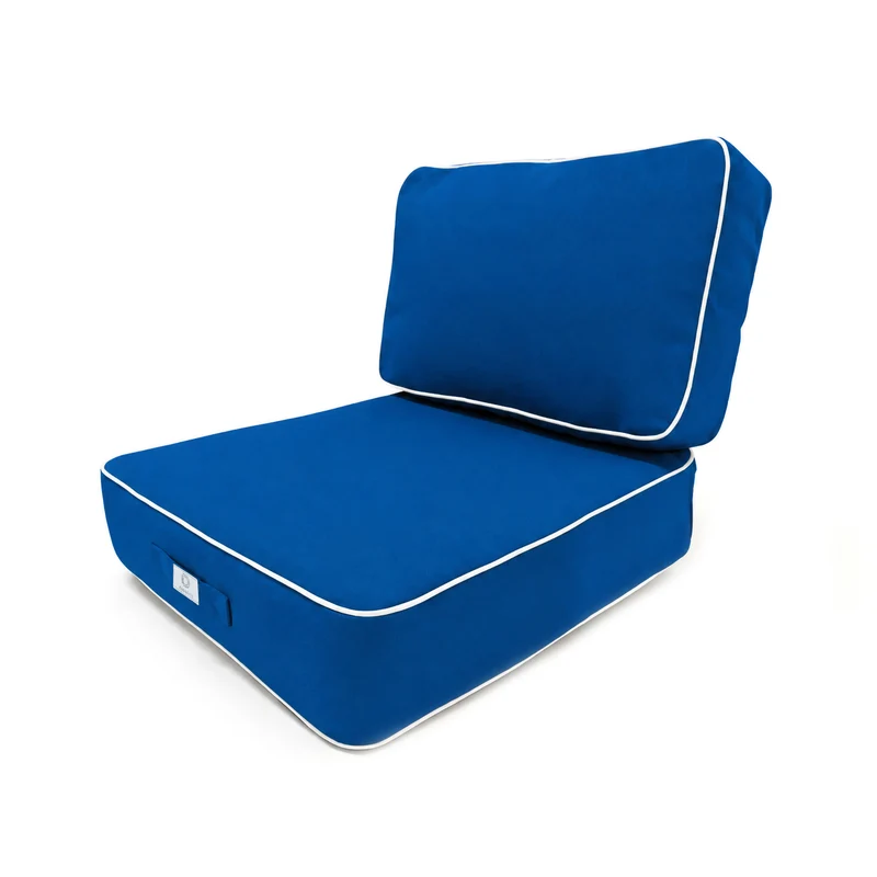 Ensemble Coussins Premium 50x50 Bleu Royal - Épais 12cm & Finition Passepoil