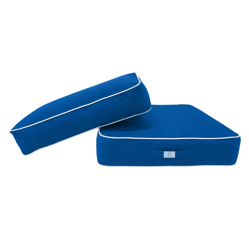 Ensemble Coussins Premium 60x60 Bleu Royal - Épais 12cm & Finition Passepoil