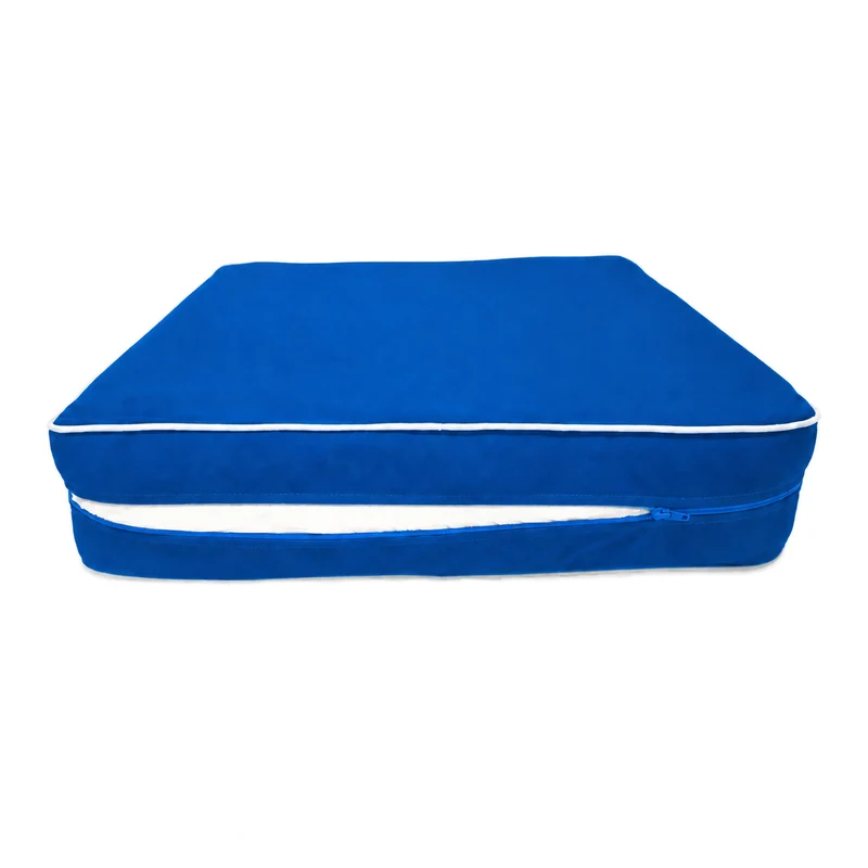Ensemble Coussins Premium 60x60 Bleu Royal - Épais 12cm & Finition Passepoil