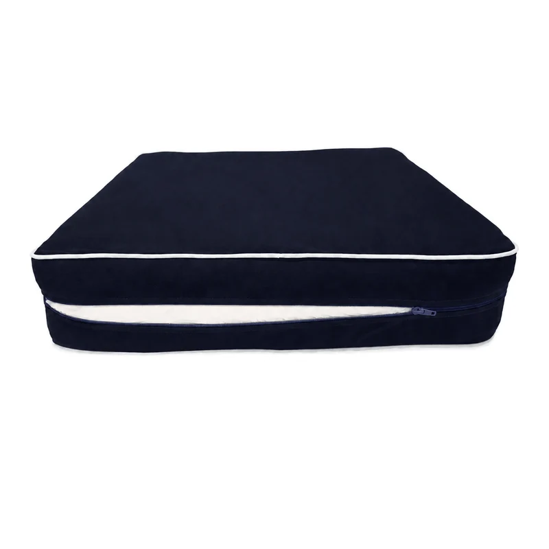 Ensemble Coussins Premium 60x60 Bleu Marine - Épais 12cm & Finition Passepoil