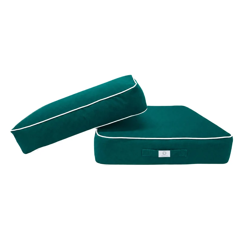 Ensemble Coussins Premium 50x50 Vert Émeraude - Épais 12cm & Finition Passepoil