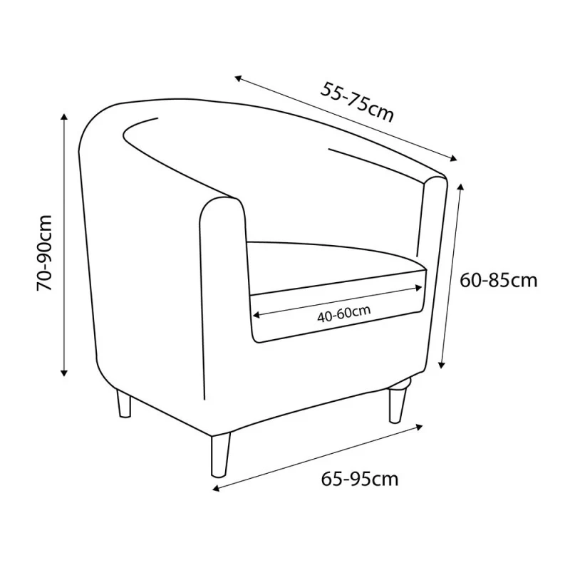 Housse Fauteuil Cabriolet Multi-élastique Tullsta modèle Stark
