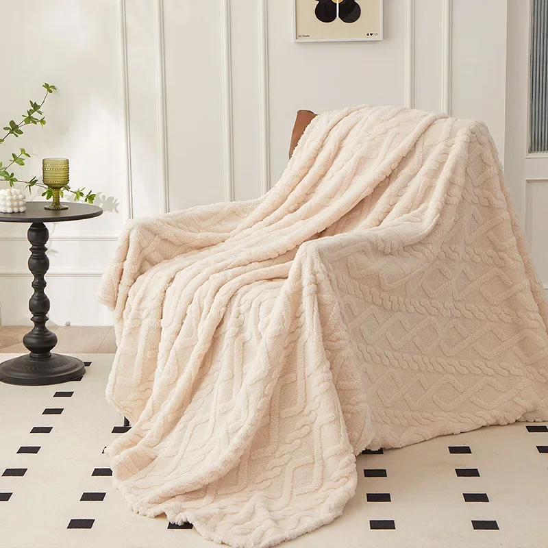Plaid Canapé Polaire Beige