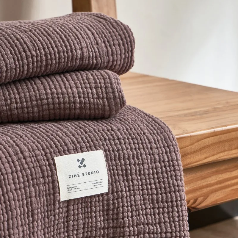 Plaid Canapé Gaze De Coton Mauve