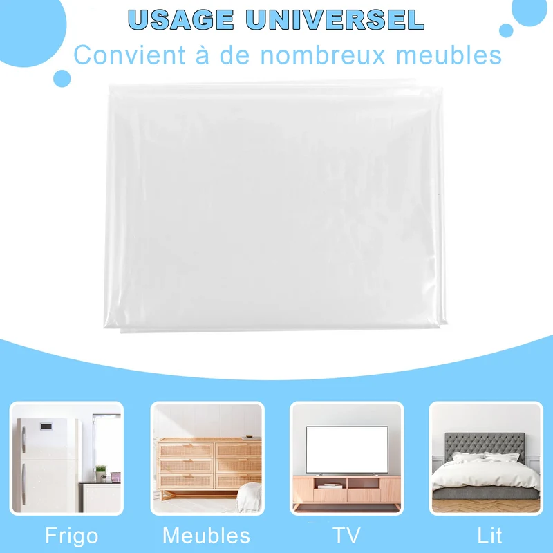 Housse de protection fauteuil et canapé en plastique transparent 100% imperméable