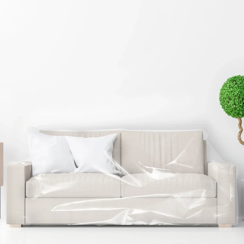 Housse de protection fauteuil et canapé en plastique transparent 100% imperméable