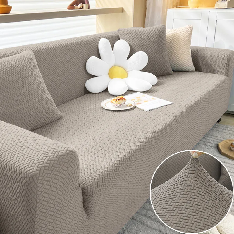 Housse de canapé extensibles en velours damassé 1, 2, 3, 4, 5 places