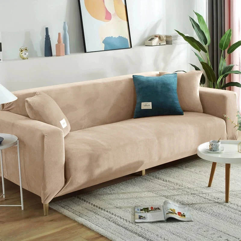 Housse de canapé extensible velours doux et chaleureux prémium