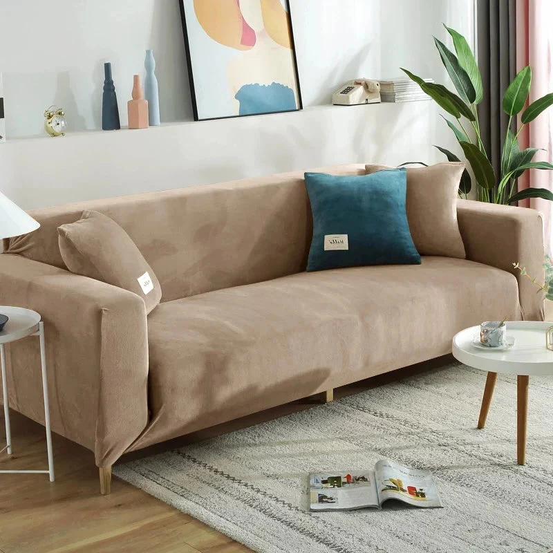 Housse de canapé extensible velours doux et chaleureux prémium