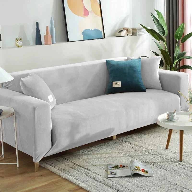 Housse de canapé extensible velours doux et chaleureux prémium