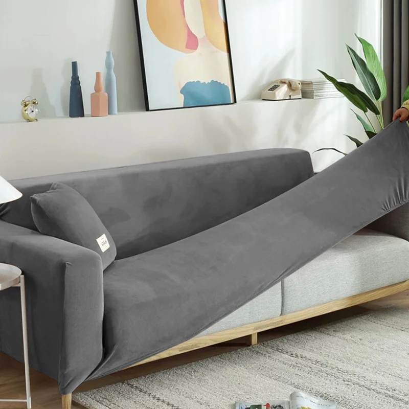 Housse de canapé extensible velours doux et chaleureux prémium