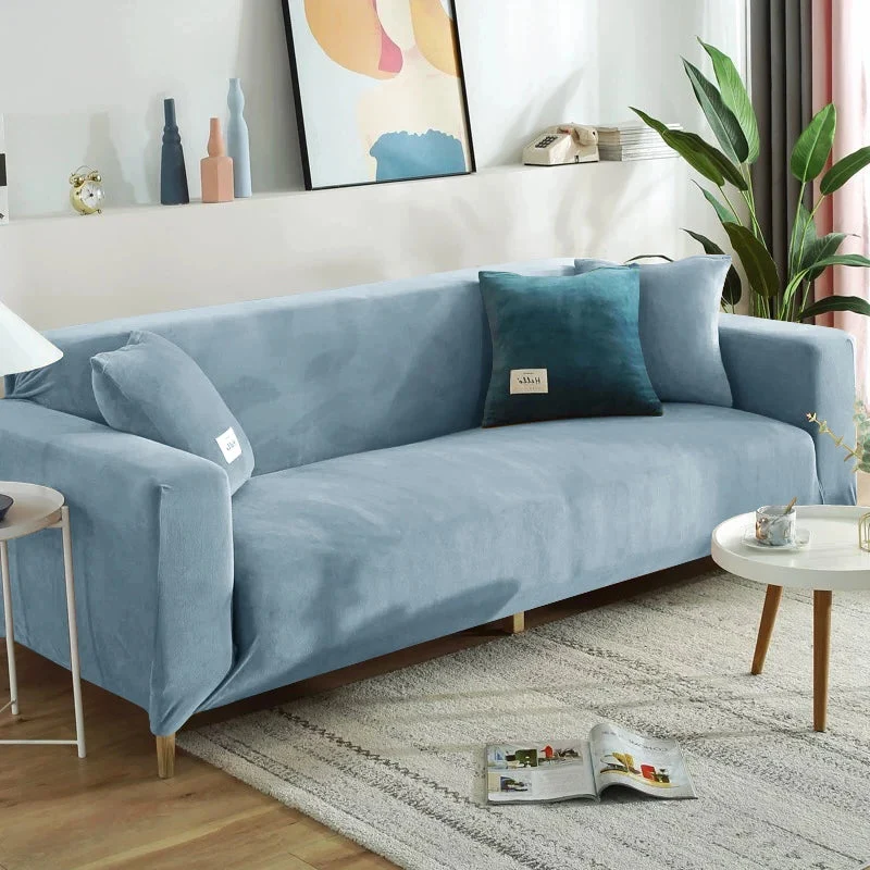 Housse de canapé extensible velours doux et chaleureux prémium