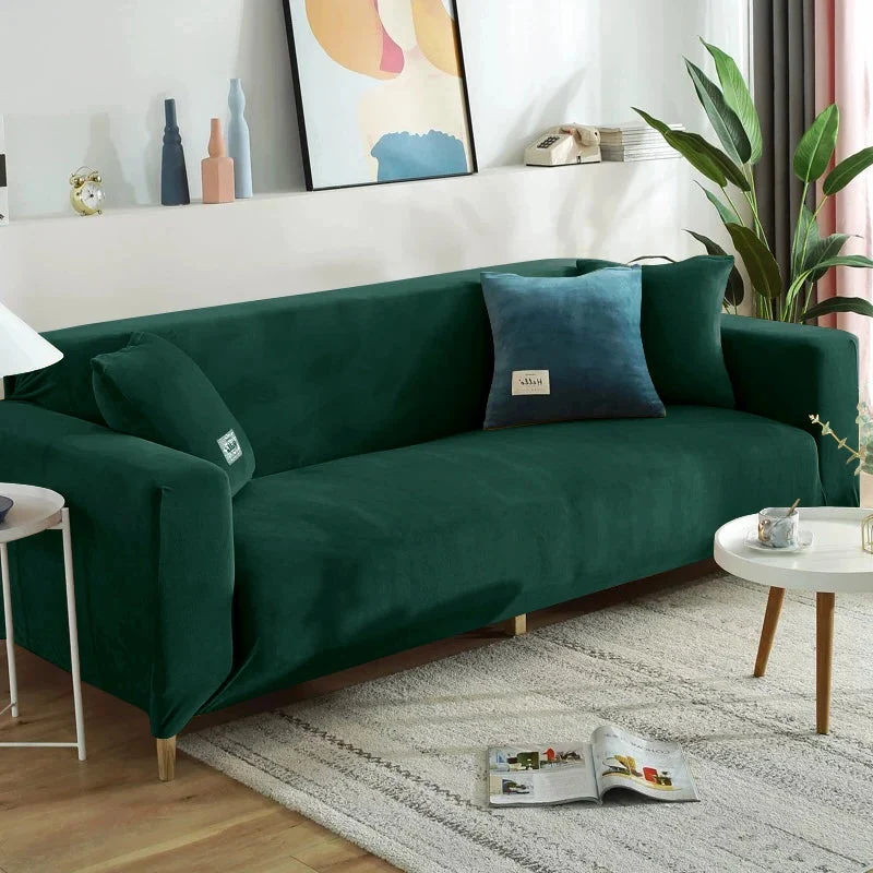 Housse de canapé extensible velours doux et chaleureux prémium
